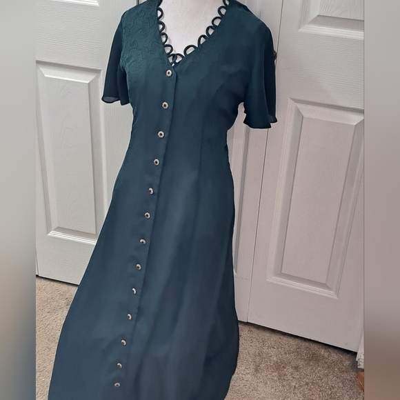Miss Darby Emerald Green Midi Dress   Size 10 - Picture 1 of 15